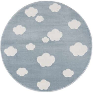 Livone Happy Rugs - Sky Cloud (ø 133 cm) Blue/White
