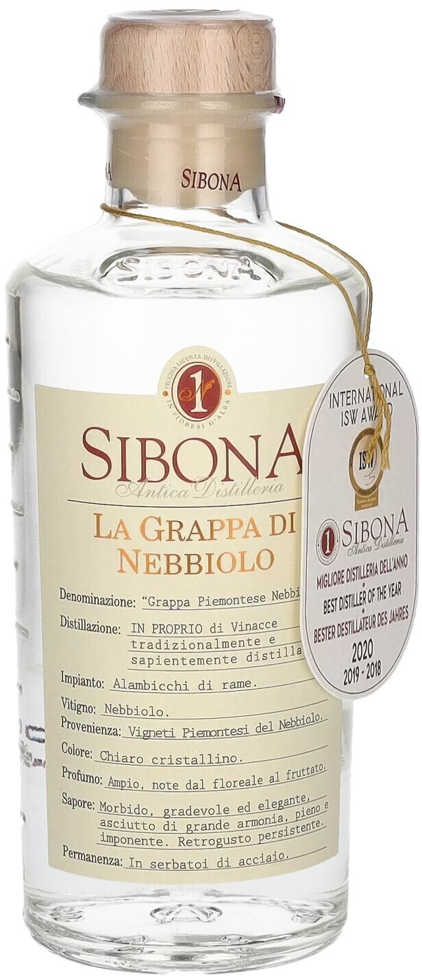 Sibona Grappa di Nebbiolo 40% 0,5l