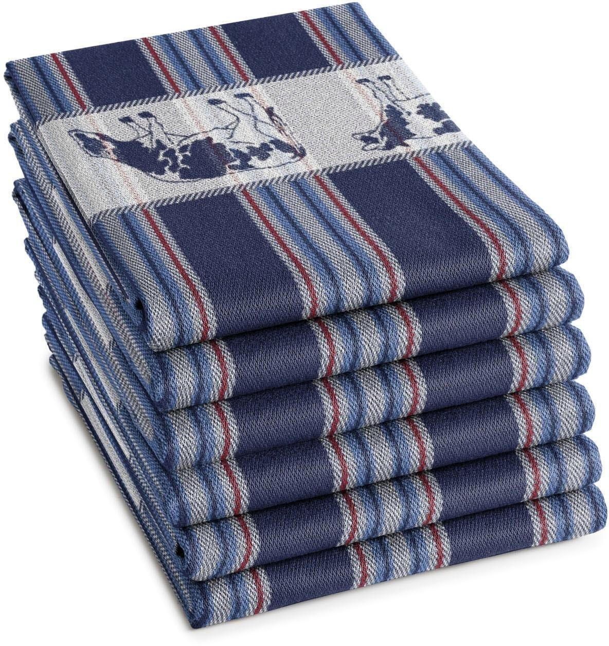 Damai Tea towel Friesian (set of 6 pieces) dark blue