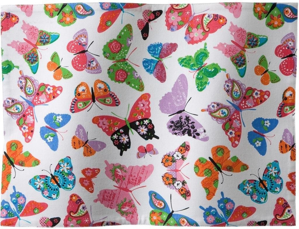 Damai Placemat Butterfly (set of 6 pieces) 35x45 cm rectangular - cotton white-colored