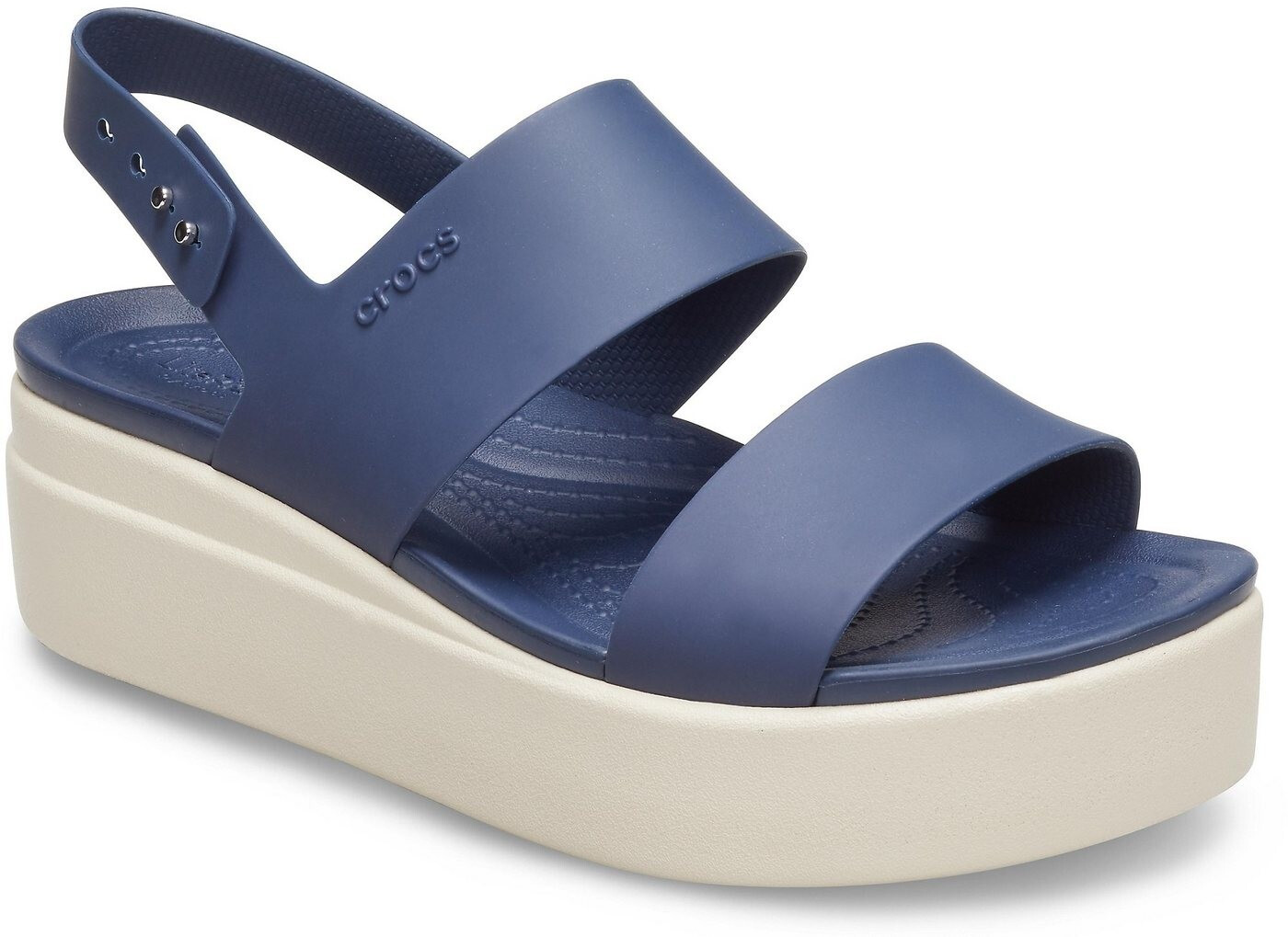crocs brooklyn low wedge navy