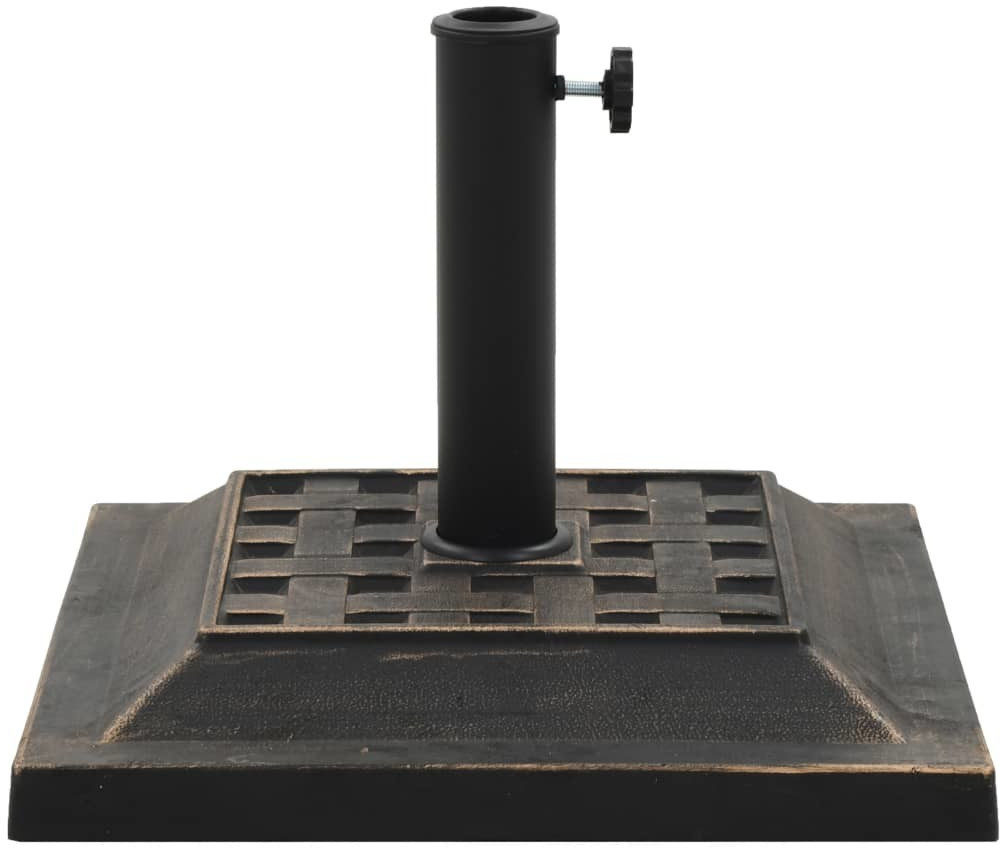 vidaXL Socle carré de parasol polyrésine 12 kg bronze