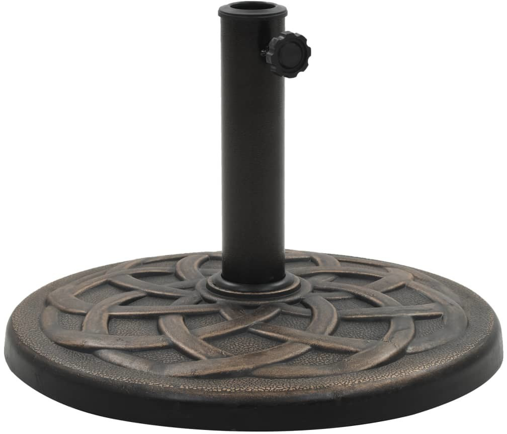VidaXL Socle rond de parasol polyrésine 19 kg bronze