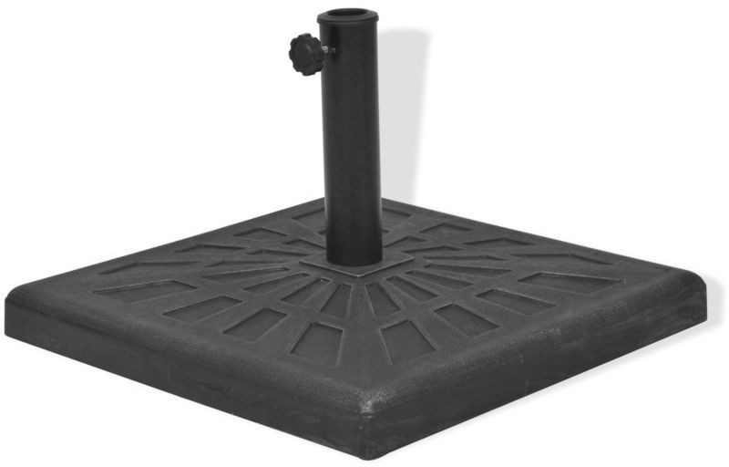 Helloshop26 Socle pied base carrée de parasol résine diamètre 38 et 48 mm noir 12 kg