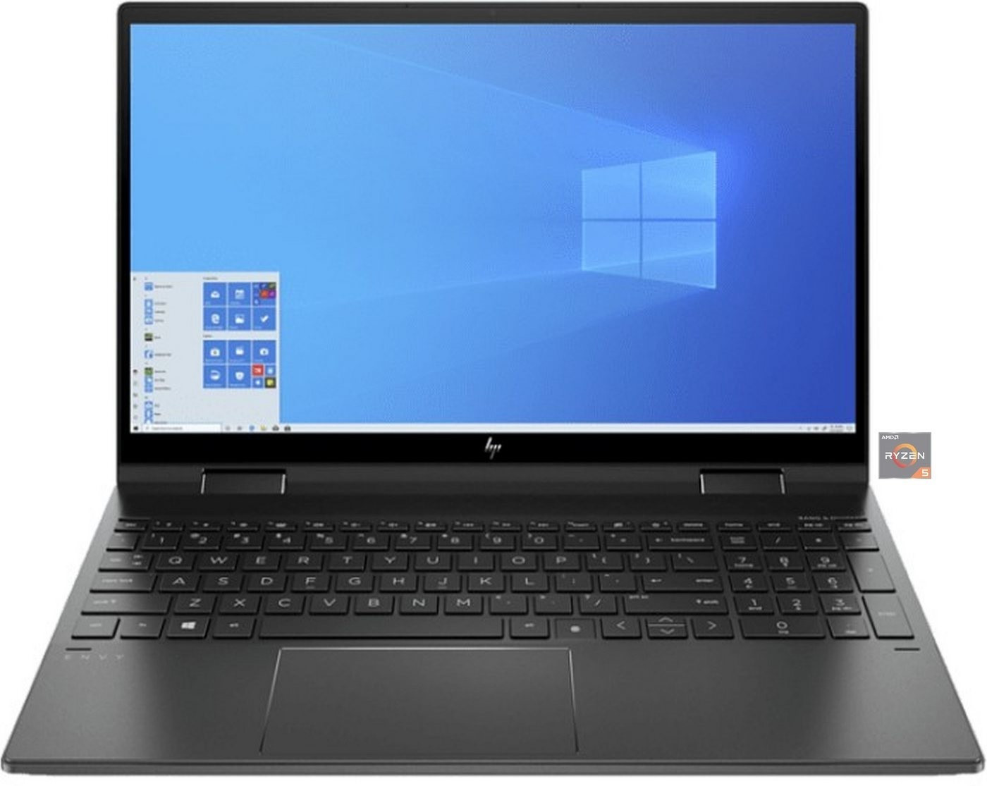 HP ENVY x360 15-ee0255ng (15,6 Zoll / FHD IPS Touch) Convertible Laptop (AMD Ryzen 5 4500U, 8GB DDR4 RAM, 512GB SSD, AMD Radeon Grafik) Windows 10 Home, Schwarz