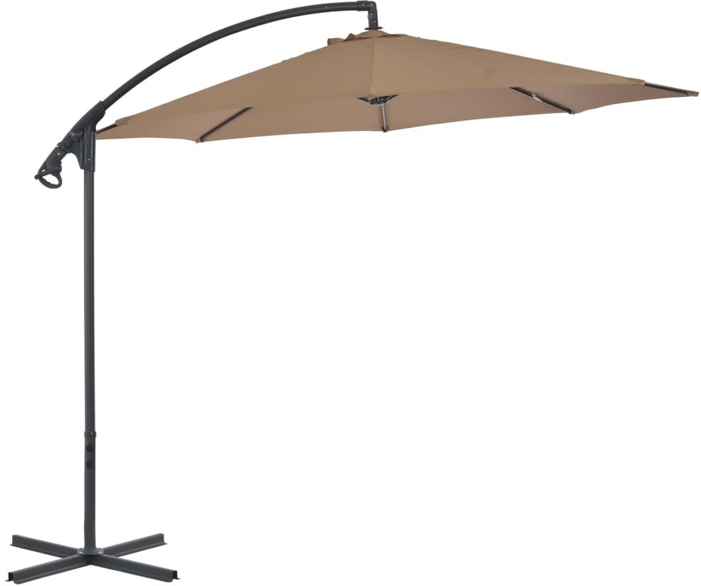 VidaXL Parasol en porte-à-faux poteau acier 300 cm taupe (44876)