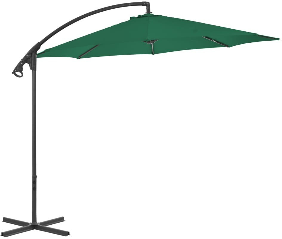 VidaXL Parasol en porte-à-faux poteau acier 300 cm vert (44873)