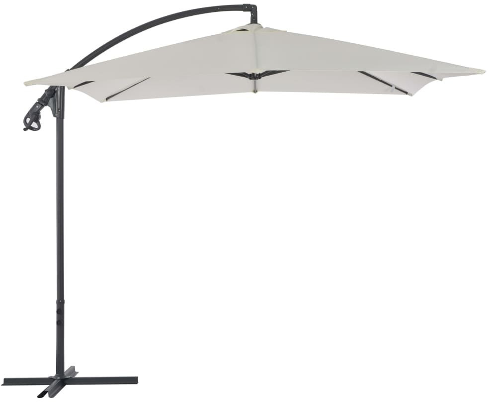 VidaXL Parasol en porte-à-faux poteau acier 250 x 250 cm sable (44878)