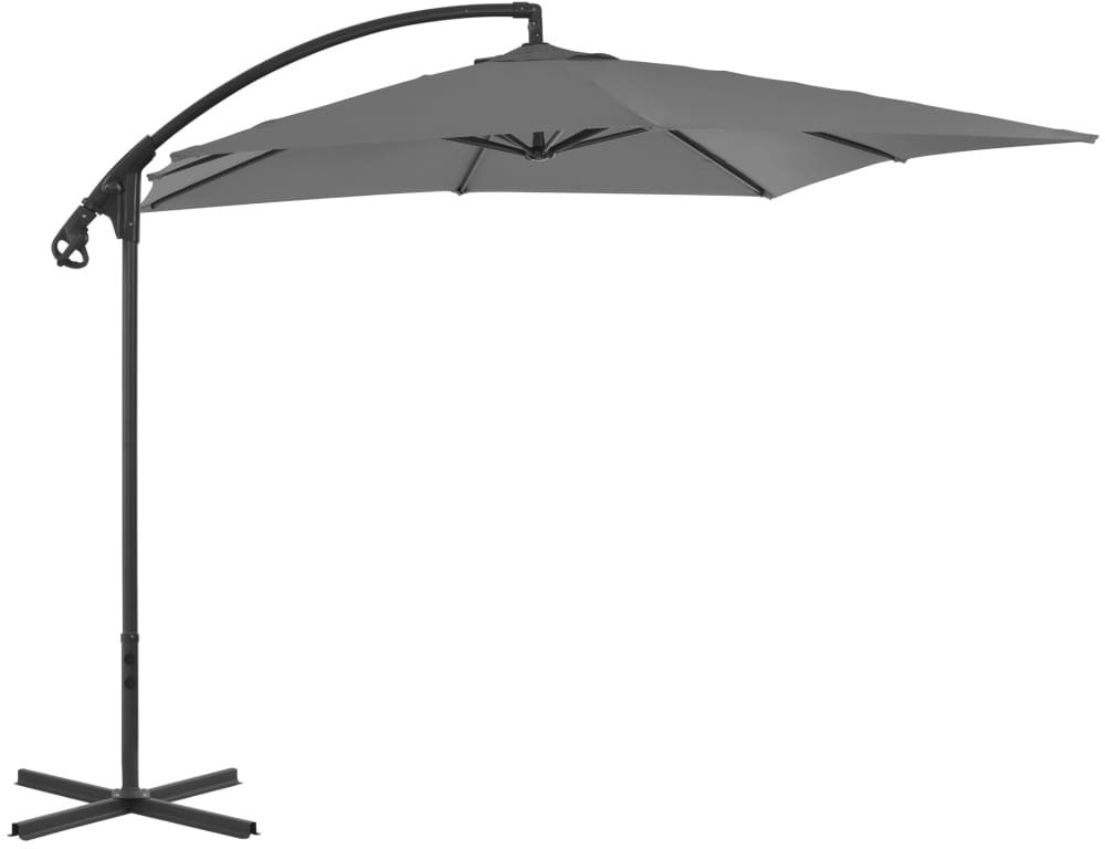 vidaXL Parasol en porte-à-faux poteau acier 250 x 250 cm anthracite (44879)