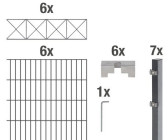 Doppelstab mattenzaun Complet-Set/Acier Galvanisé/hauteur 83 cm/12,50 m de long
