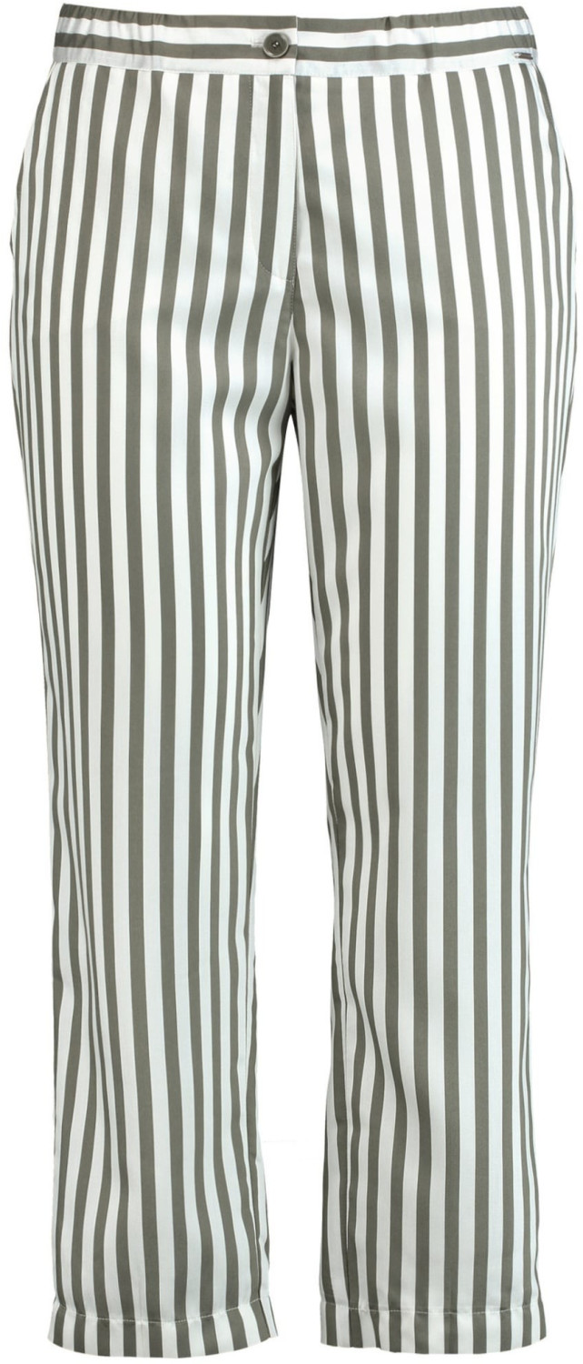 Samoon Greta 7/8-length trousers with a striped pattern cactus green (140048-21142-5142)