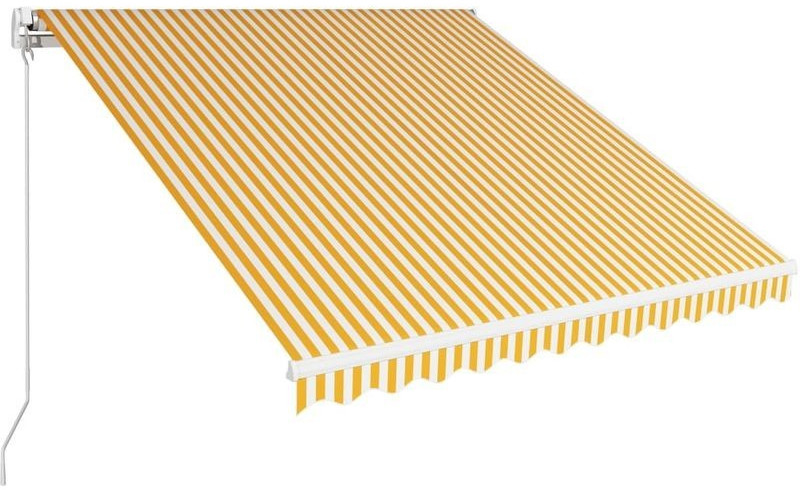VidaXL Manual Retractable Awning 300x250 cm yellow/white