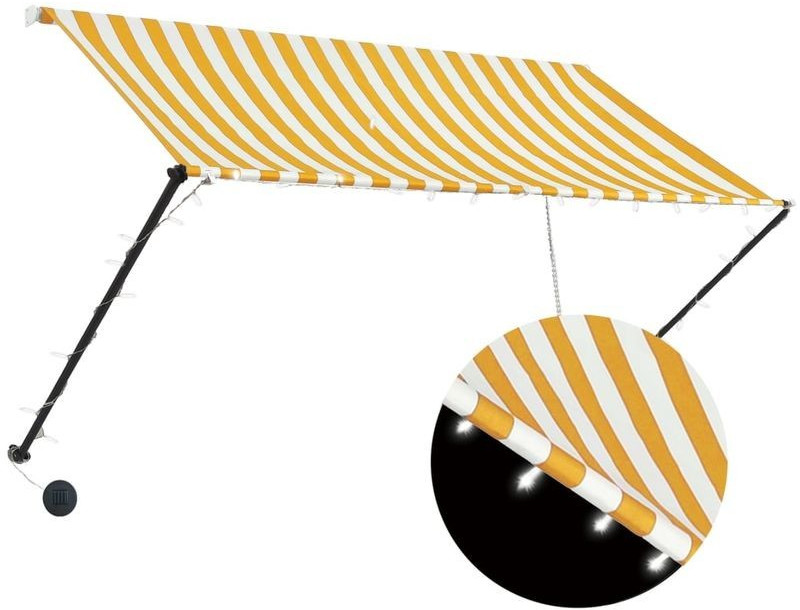 VidaXL Retractable Awning with LED 250x150 cm yellow/white
