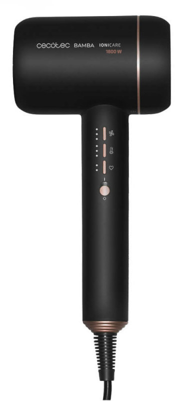 Secador de cabello Bamba IoniCare 6000 RockStar Ice Cecotec 1800W motor  digital con accesorios negro