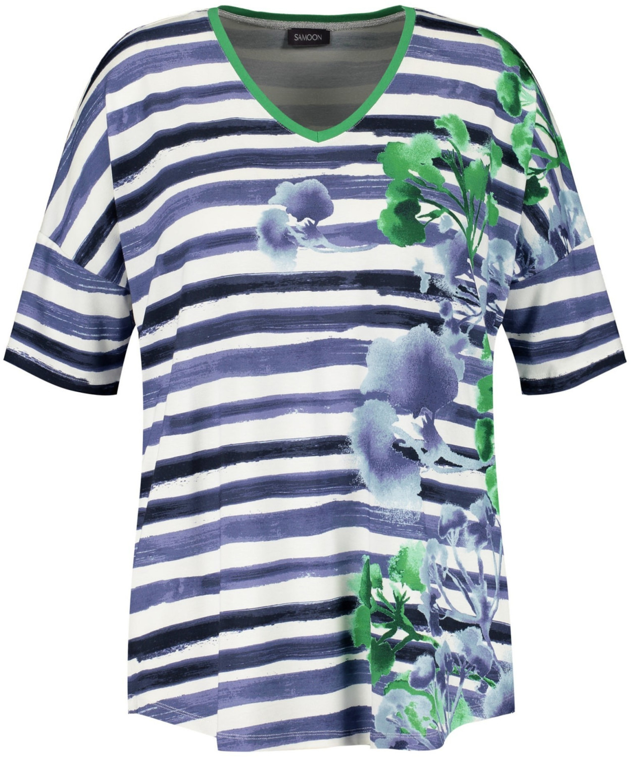 Samoon Ausgestelltes Shirt with mix peacock blue (14-471409-26047-8192)