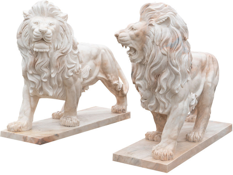 Biscottini International Marmor Couple of Lions