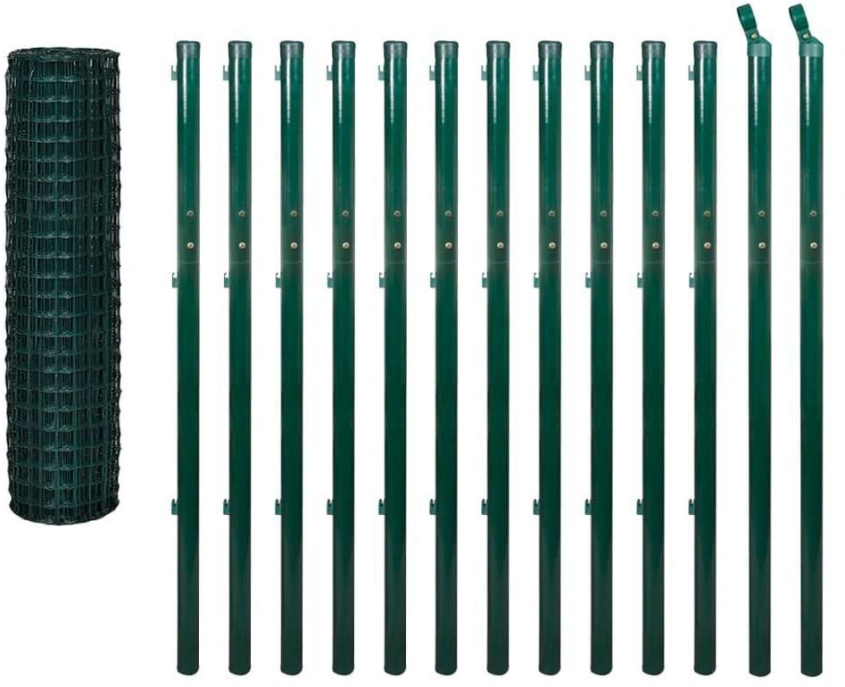 vidaXL Steel Euro Fence 25 x 1,7 m green