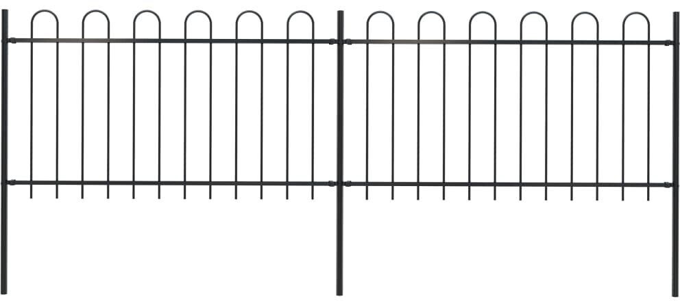 vidaXL Garden fence steel 3.4 x 1 m black