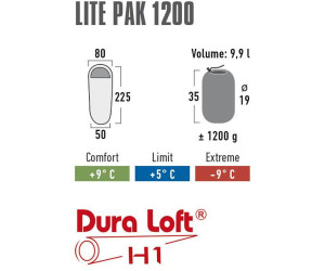 High Peak Schlafsack Lite Pak 1200 225 x 80//50 cm|anthrazit//Blau
