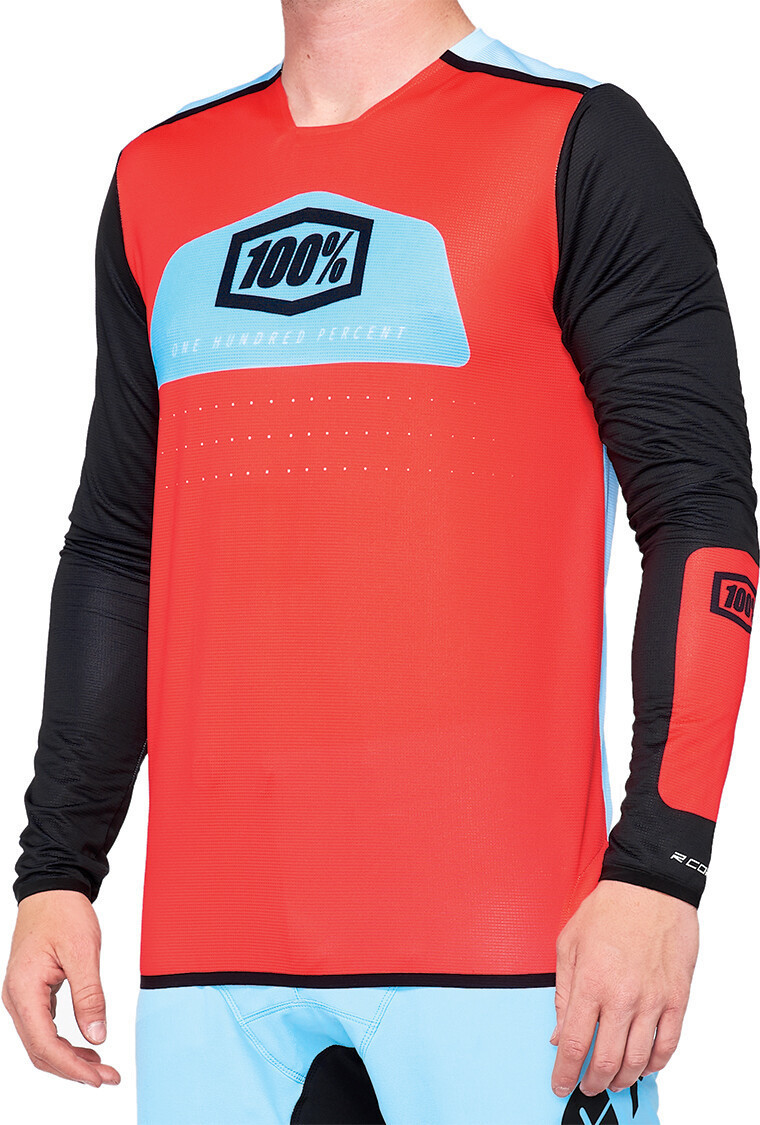 100% R-Core X DH Trikot Men fluor red/black
