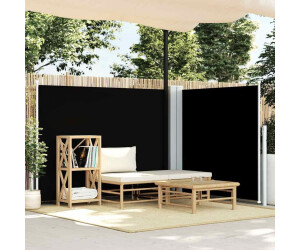 vidaXL Retractable side curtain 140 x 600 cm balck