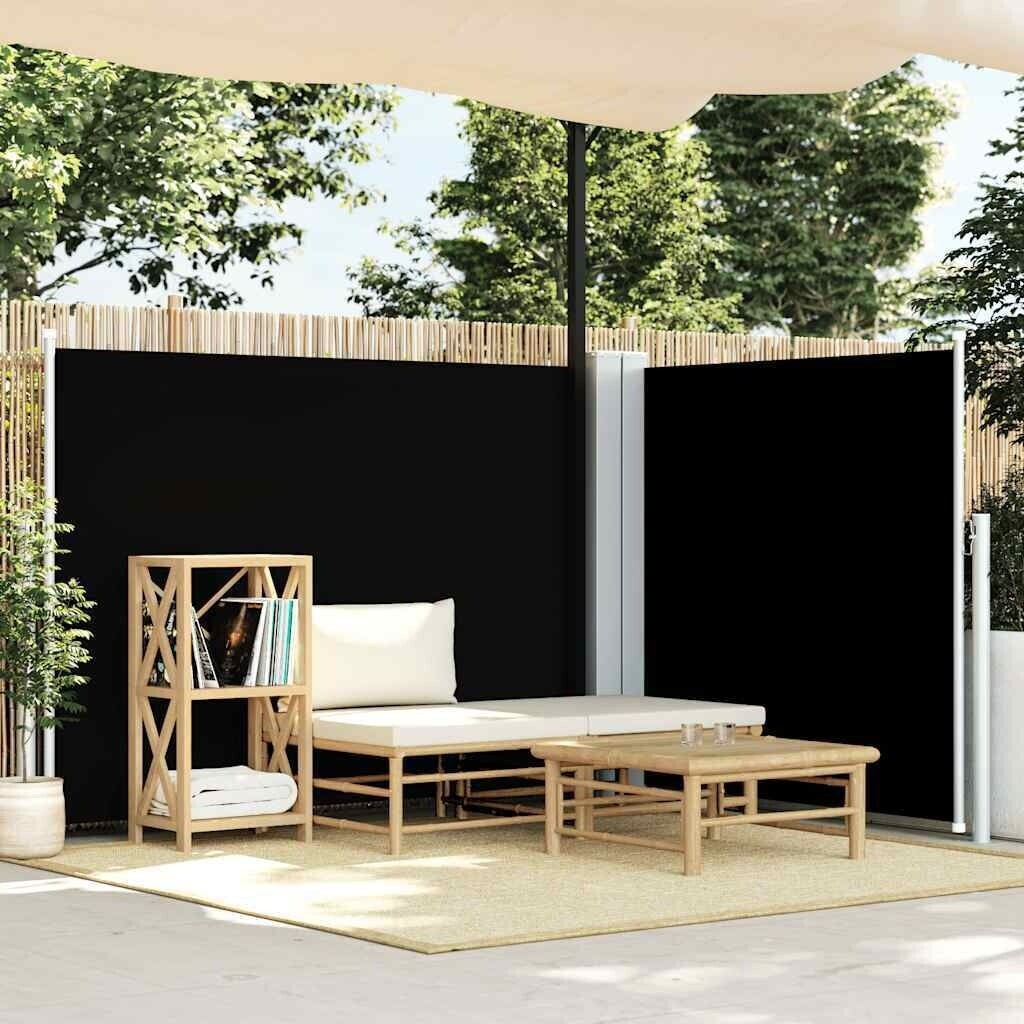 vidaXL Retractable side curtain 140 x 600 cm balck