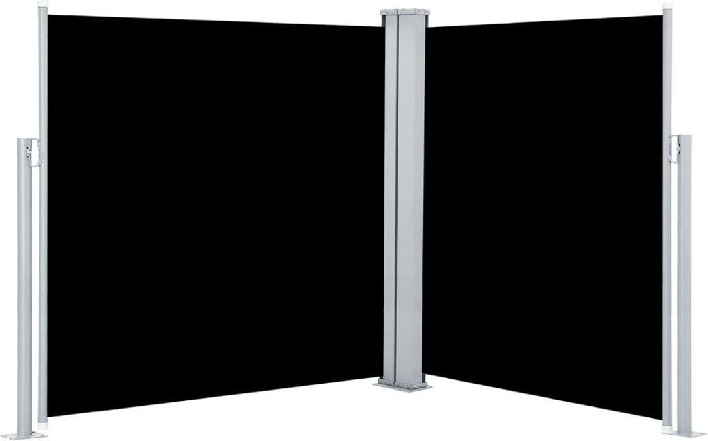 vidaXL Retractable side curtain 140 x 600 cm balck