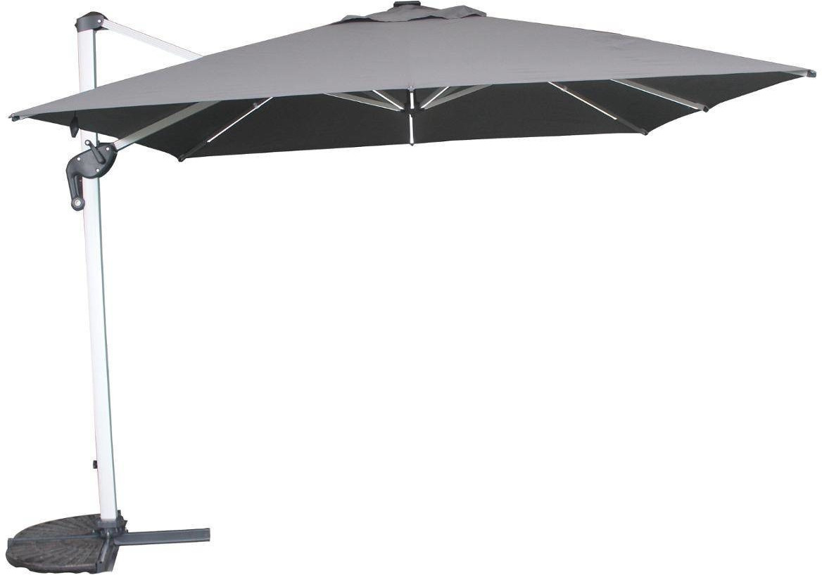 Hespéride Parasol déporté carré 3 x 3 m avec LED Équador ardoise