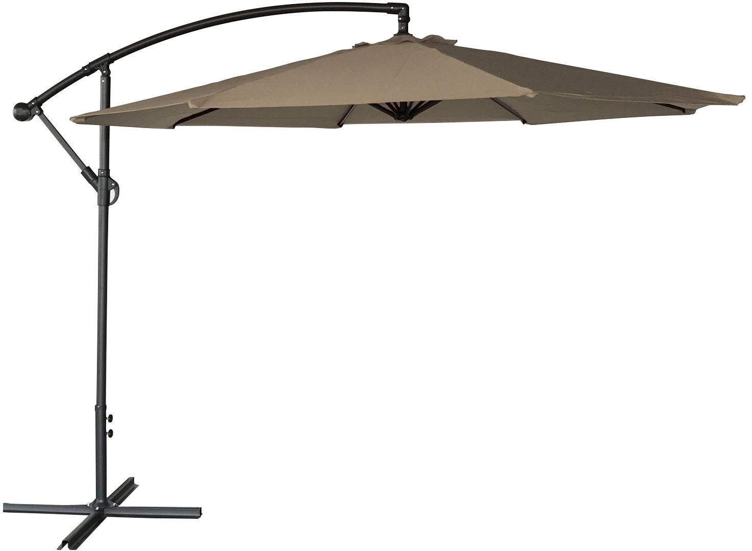 Happy Garden Parasol déporté rond 3,5 m Oahu taupe
