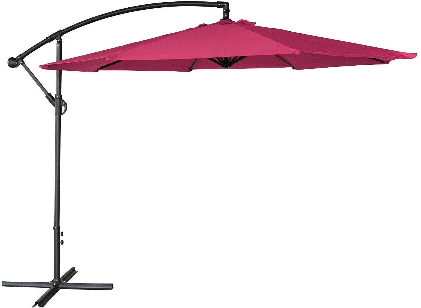 Happy Garden Parasol déporté rond 3,5 m Oahu fuchsia