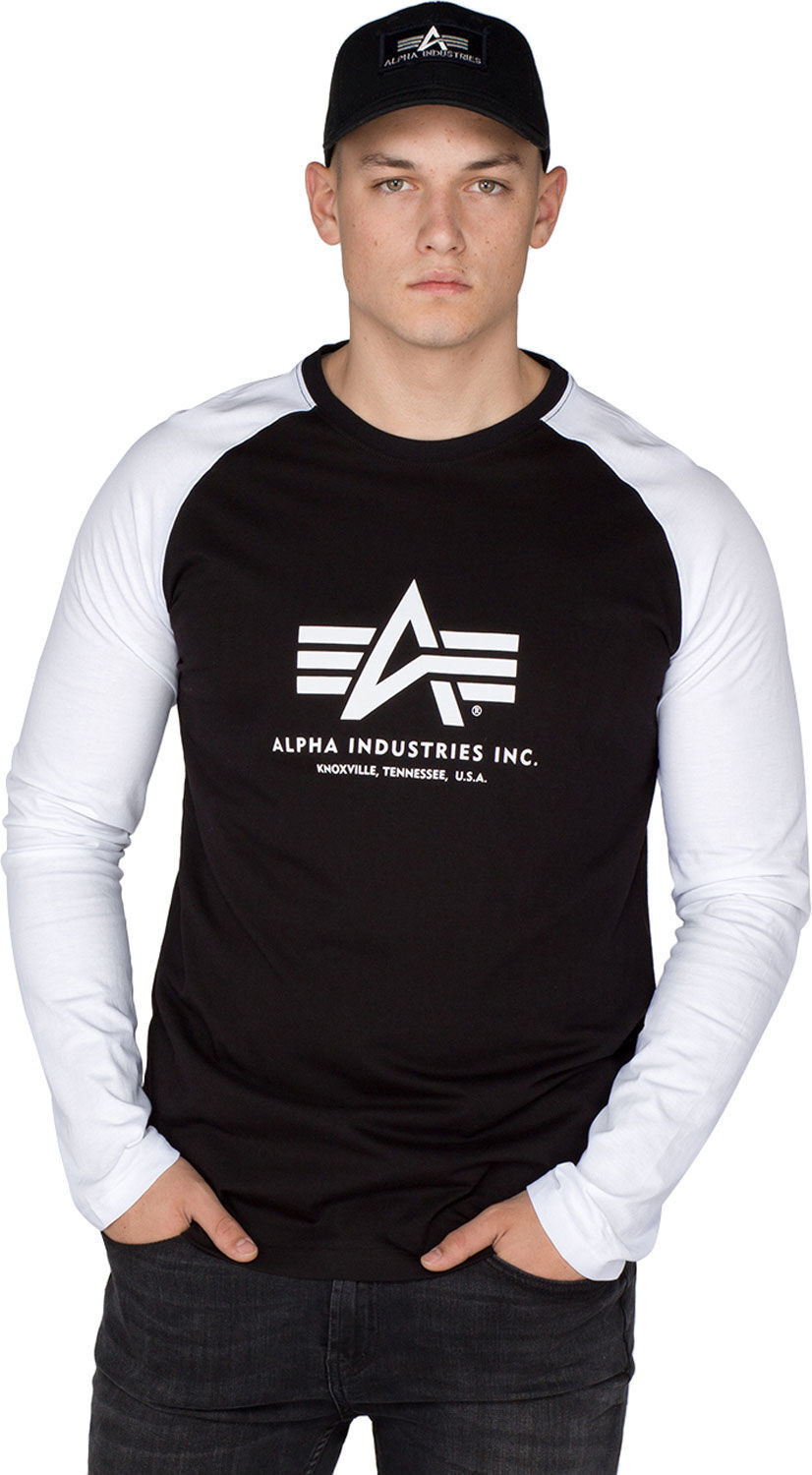 Alpha Industries Basic Longsleeve black white (176531-95)