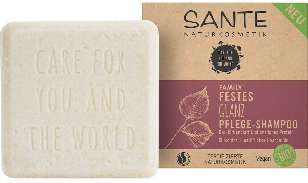 Photos - Hair Product Sante Naturkosmetik  Solid shine care shampoo birch leaf & protein (6 