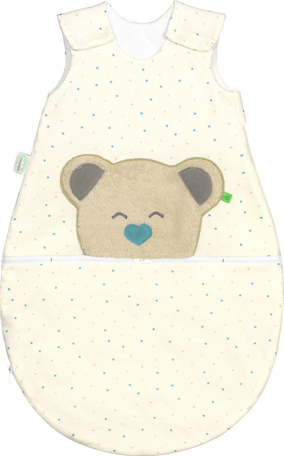 Odenwälder BabyNest mucki AIR Jersey sleeping bag heart/stars mint