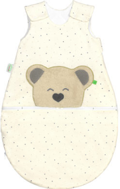 Odenwälder BabyNest mucki AIR Jersey sleeping bag stars grey/heart