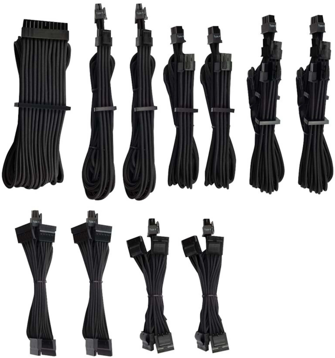 Corsair Premium Individually Sleeved PSU Cables Pro Kit Type 4 Gen 4 - Black