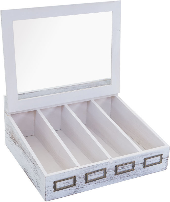 H.H.G. Cutlery Organiser with Lid Paulownia 17 x 37 x 33 cm shabby (HHG-211)