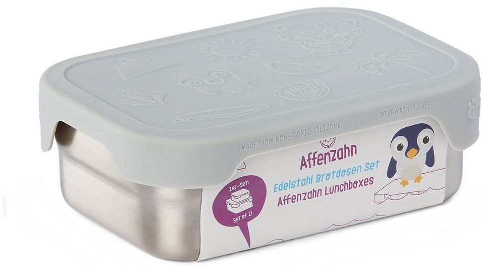Affenzahn Stainless steel Lunch Box Set grey 2 pcs.