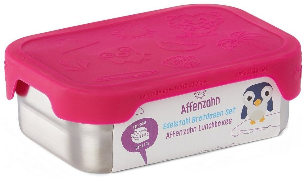 Affenzahn Stainless steel Lunch Box Set Pink 2 pcs.
