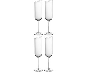 Villeroy & Boch New Moon Set, 4 Pieces, Elegant, Modern Sloping Champagne,  Crystal Glass, Transparent, Dishwasher Safe,170 Milliliters