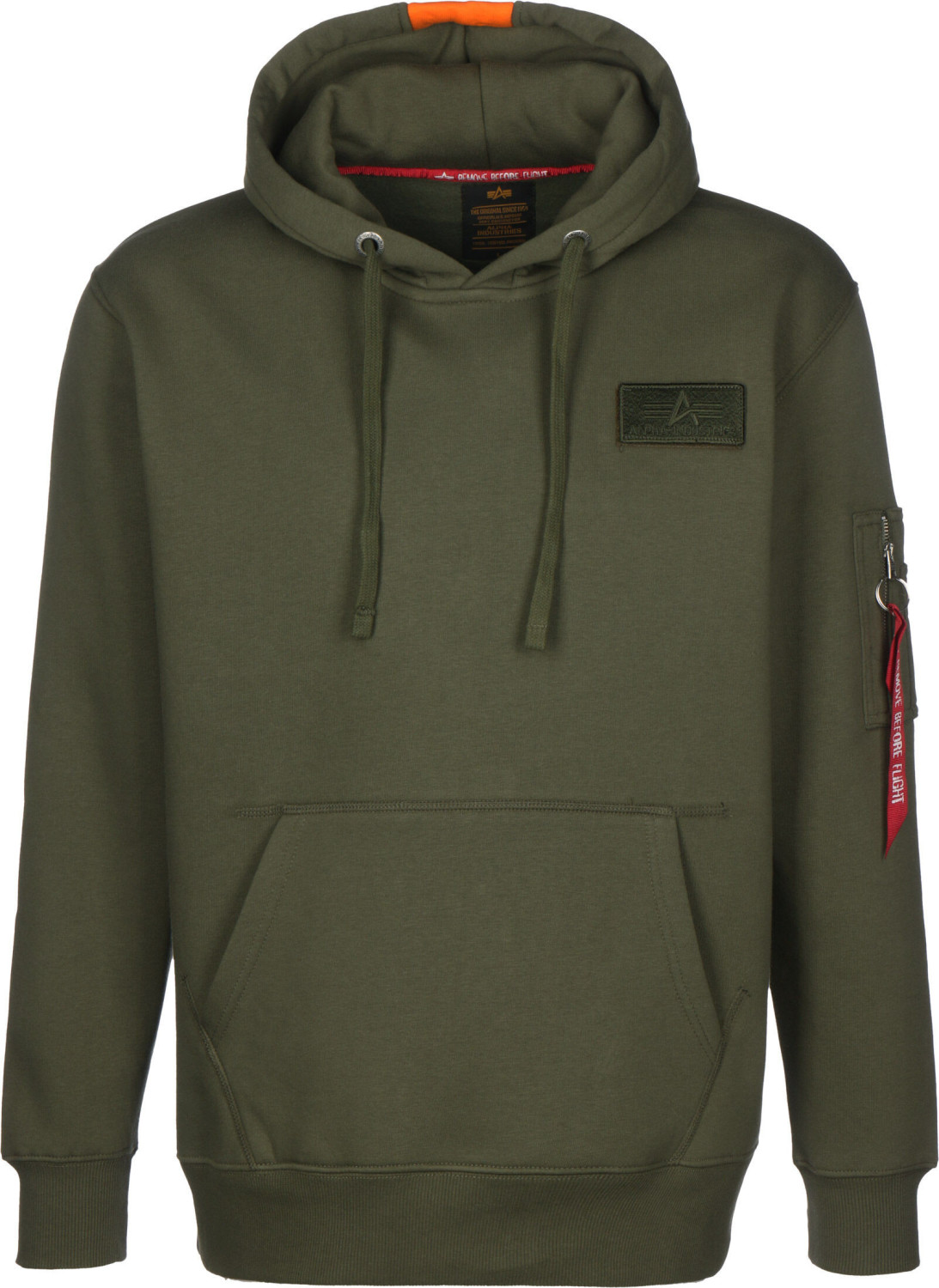 Alpha Industries Red Stripe Hoodie oliv (178314-257)