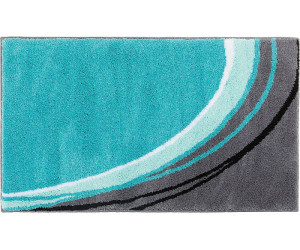 Bademayer Badematte 48 x 80 cm 1100 g/m² extra dicht Hellblau Duschvorleger Fußmatte aus 100% Gekämmter Brasilianischer Baumwolle saugstark und fusselfrei