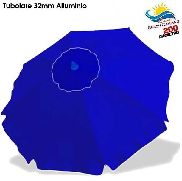 Bakaji Beach Parasol Windproof 200 cm – blue
