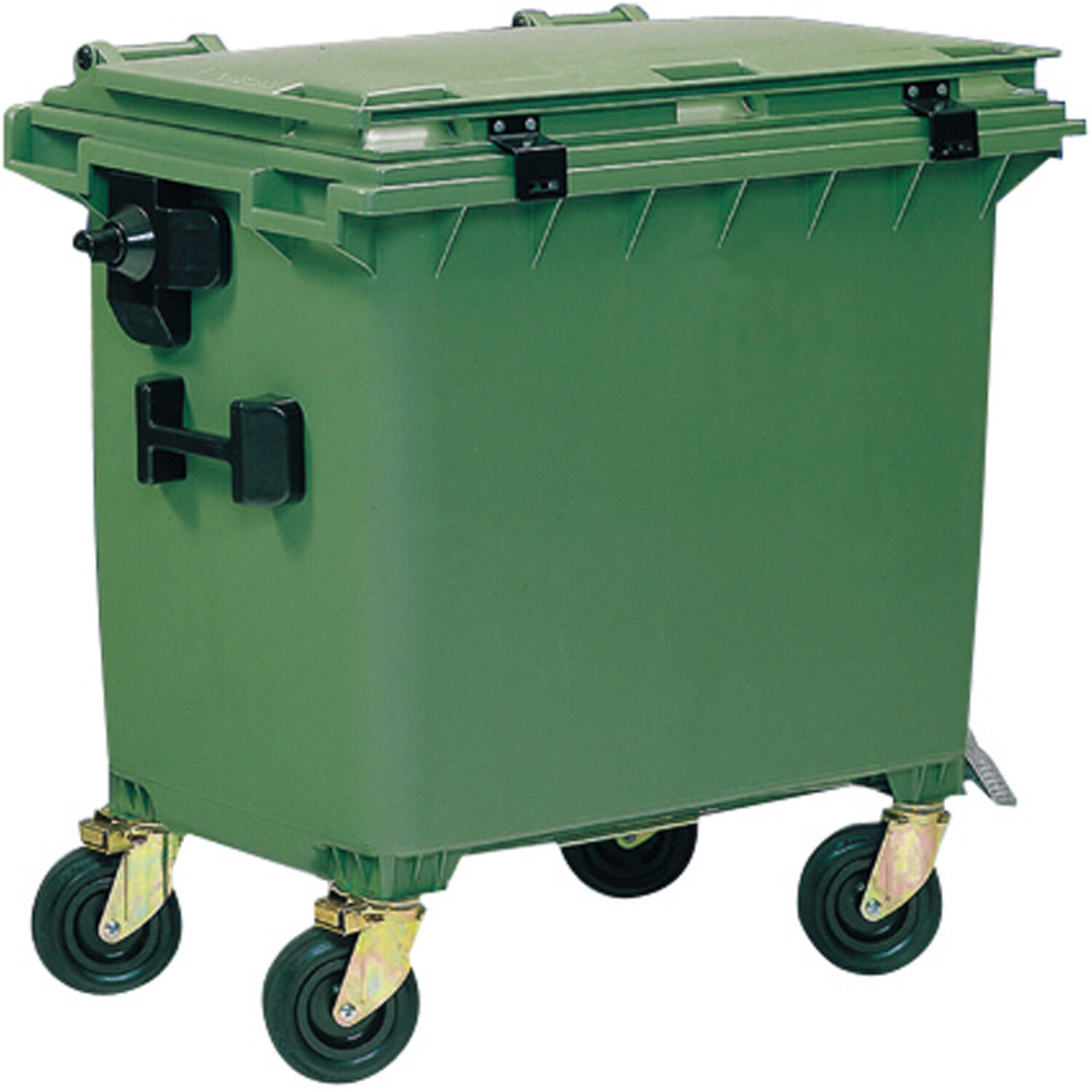 OPV Container poubelle 660 L avec couvercle vert