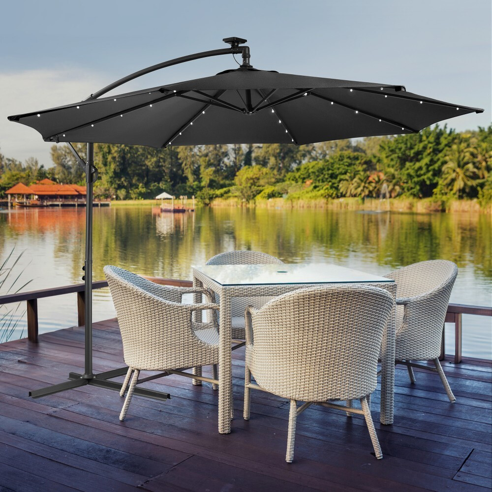 Arebos Parasol with LED Ø 300 cm
