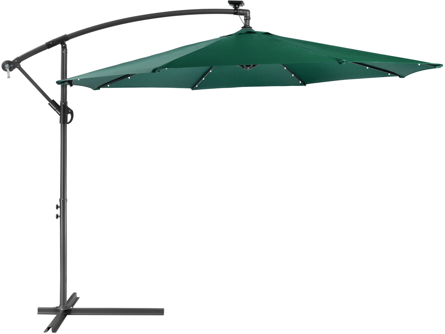 Arebos Parasol with LED Ø 300 cm Green