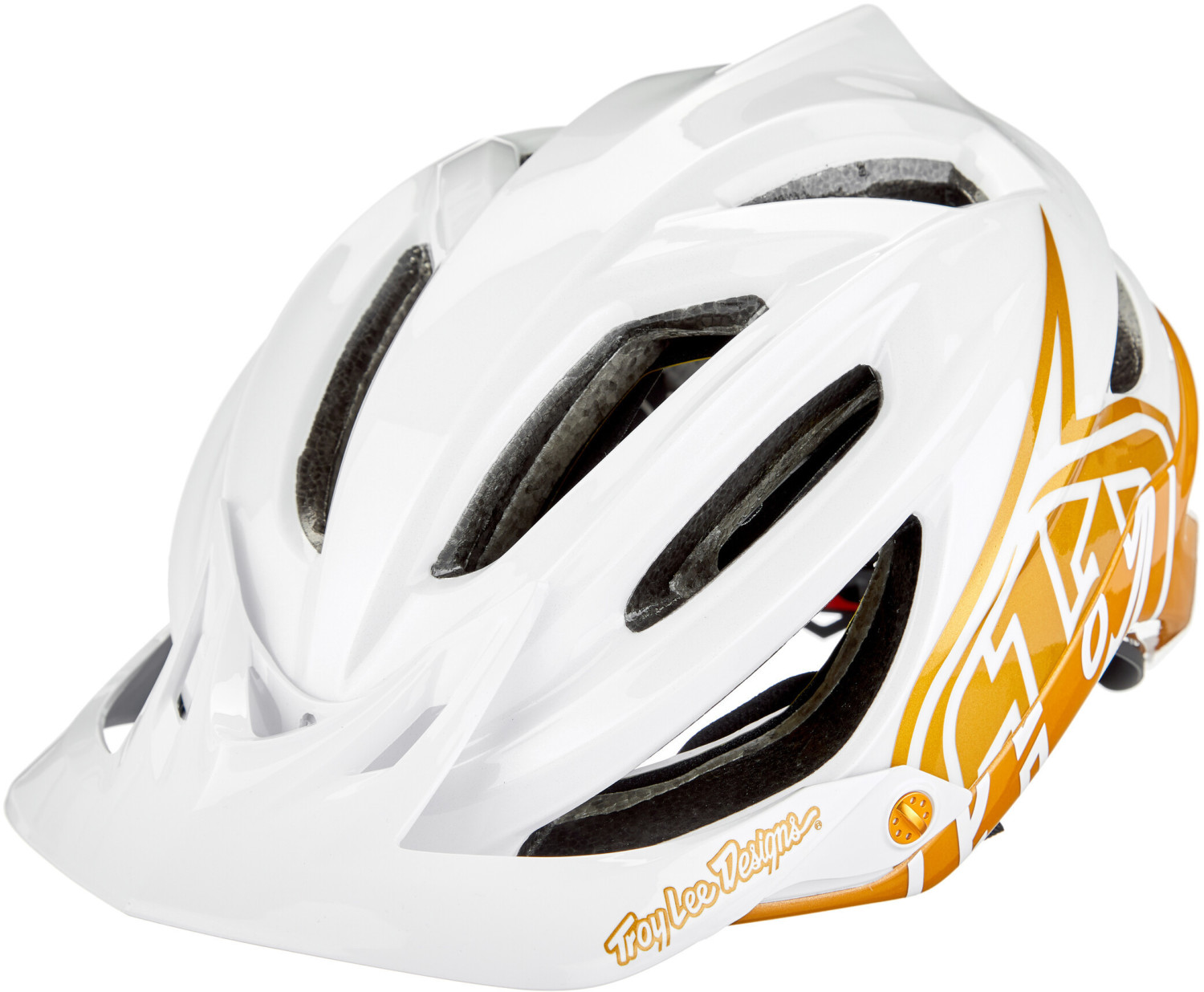 Troy Lee Designs A2 MIPS Decoy helmet pearl white/gold
