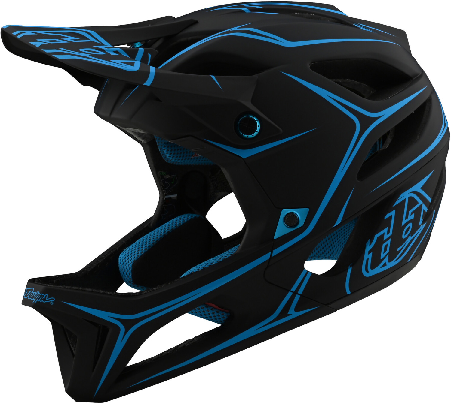 Troy Lee Designs Stage MIPS helmet pinstripe black/cyan