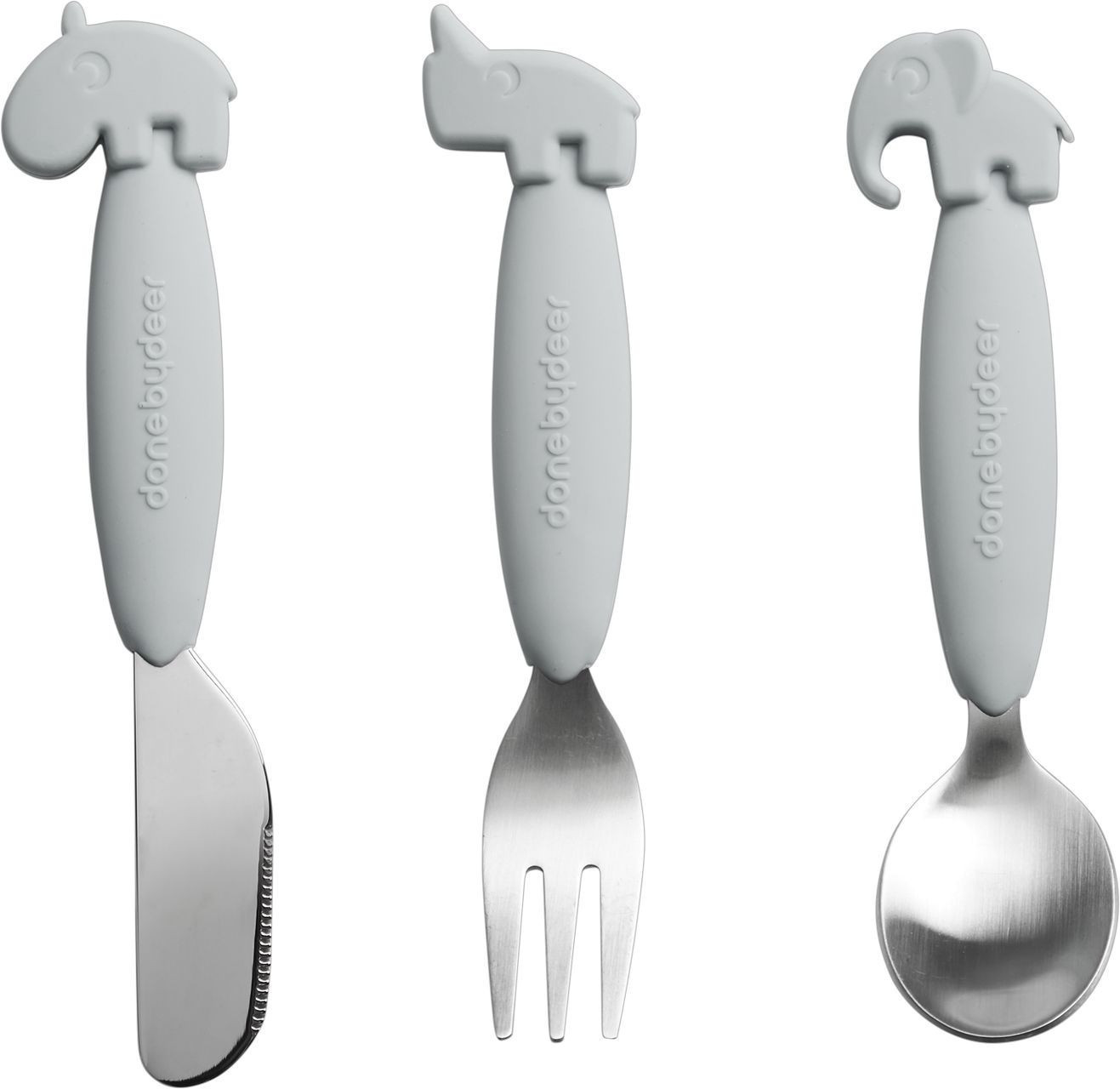 Done by Deer Cutlery Set Yummy Plus grey