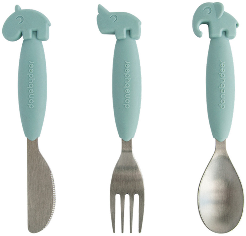 Done by Deer Cutlery Set Yummy Plus blue