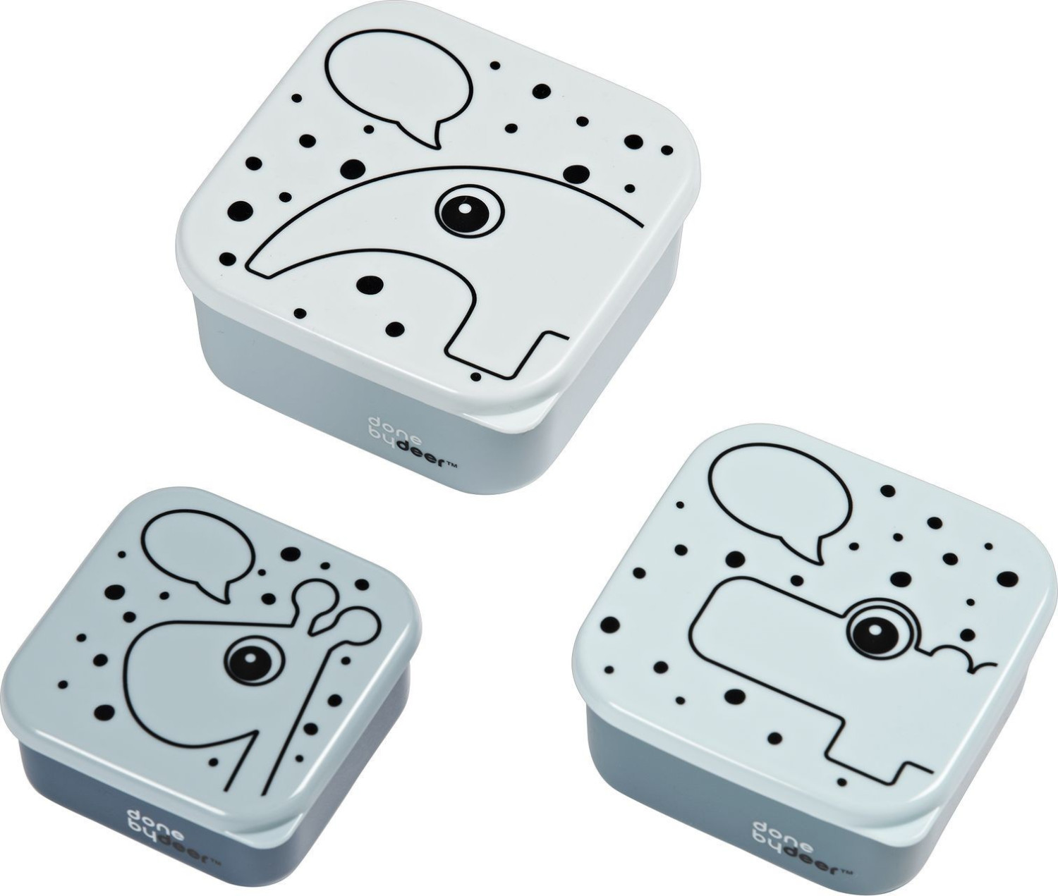 Done by Deer Snackbox Set 3 pcs. blue